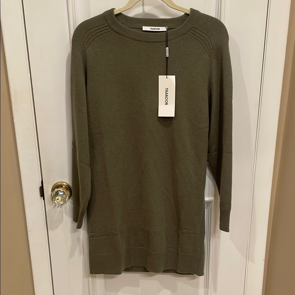 Thakoon Olive Green Sweater Dress